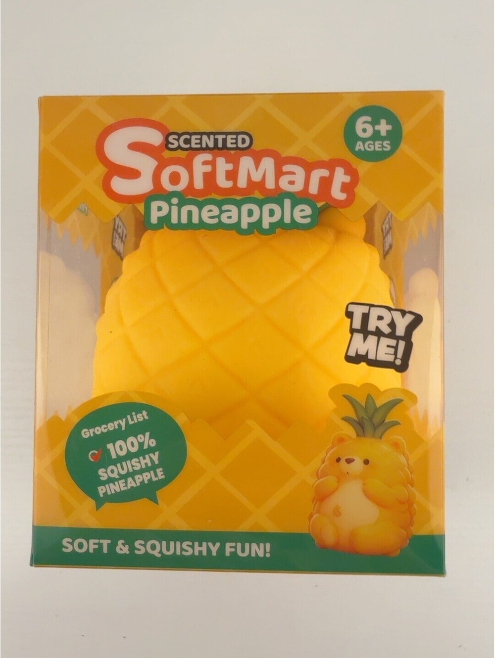 SoftMart Pineapple Bear Scented Jumbo Squishy Sensory Fidget Toy Yellow